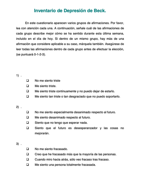 Inventario Depresión (BECK)
