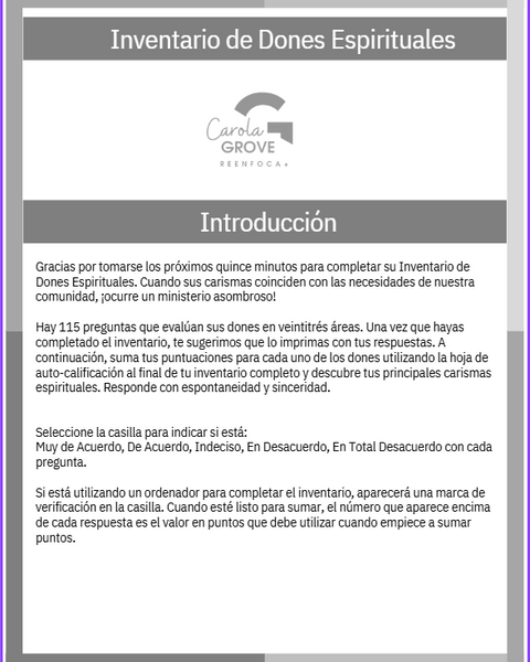 Inventario Dones y Carismas